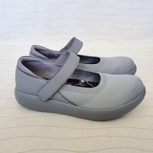 Alegria Womens OLIVIA Mary Jane Gray Adjustable Comfort Shoes Sz 35 EU/ 5-5.5 US